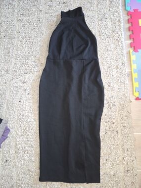 Missguided Black Halter Midi Dress